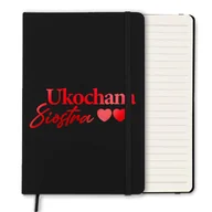 Notesy i bloczki - NOTES CZARNY Z GUMKĄ A5 LINIE NA PREZENT DLA UKOCHANEJ SIOSTRA RED WZORÓW - miniaturka - grafika 1