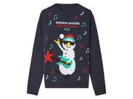 Swetry dla chłopców - pepperts!® Świąteczny sweter dziecięcy LED (158/164, Granatowy) - miniaturka - grafika 1