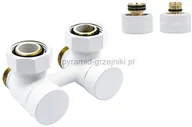 Zawory i kraniki - Varioterm Zawór odcinający kątowy Premium Exclusive ze złączką PEX/CU bez głowicy - biały PEX - alu-pex PREGS0206/FK(PEX) - miniaturka - grafika 1