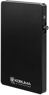 Aluminiowe etui z wysuwanymi kartami i ochroną kart zbliżeniowych czarny Uniwersalny - Pozostałe akcesoria do telefonów - miniaturka - grafika 1