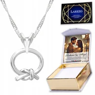 Naszyjniki - Naszyjnik Srebrny 925 Pętelka Kółko Okrąg Symbol Love Sznurek Pętla NADRUK - miniaturka - grafika 1