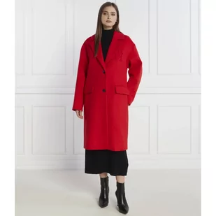 Tommy Hilfiger Płaszcz | z dodatkiem wełny - Płaszcze damskie - miniaturka - grafika 1