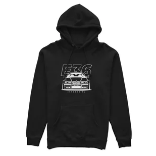 Bluza z kapturem przód BMW E36 czarna-S - Odzież do sportów motorowych - miniaturka - grafika 1
