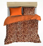 Pościel - pościel z polaru 160x200 + 2 poszewki P 300-6 DUO panterka jasna / orange - miniaturka - grafika 1