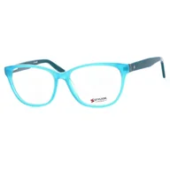Okulary korekcyjne, oprawki, szkła - Damskie Okulary zerówki korekcyjne oprawki kocie oczy STAC-60B turkusowe - miniaturka - grafika 1