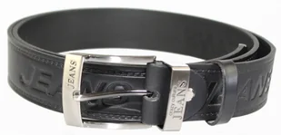 Pasek Skórzany PAS-MAX (PL) Tłoczony Napis "JEANS" Skóra Licowa EXTRA 40 mm Czarny - Paski - miniaturka - grafika 3