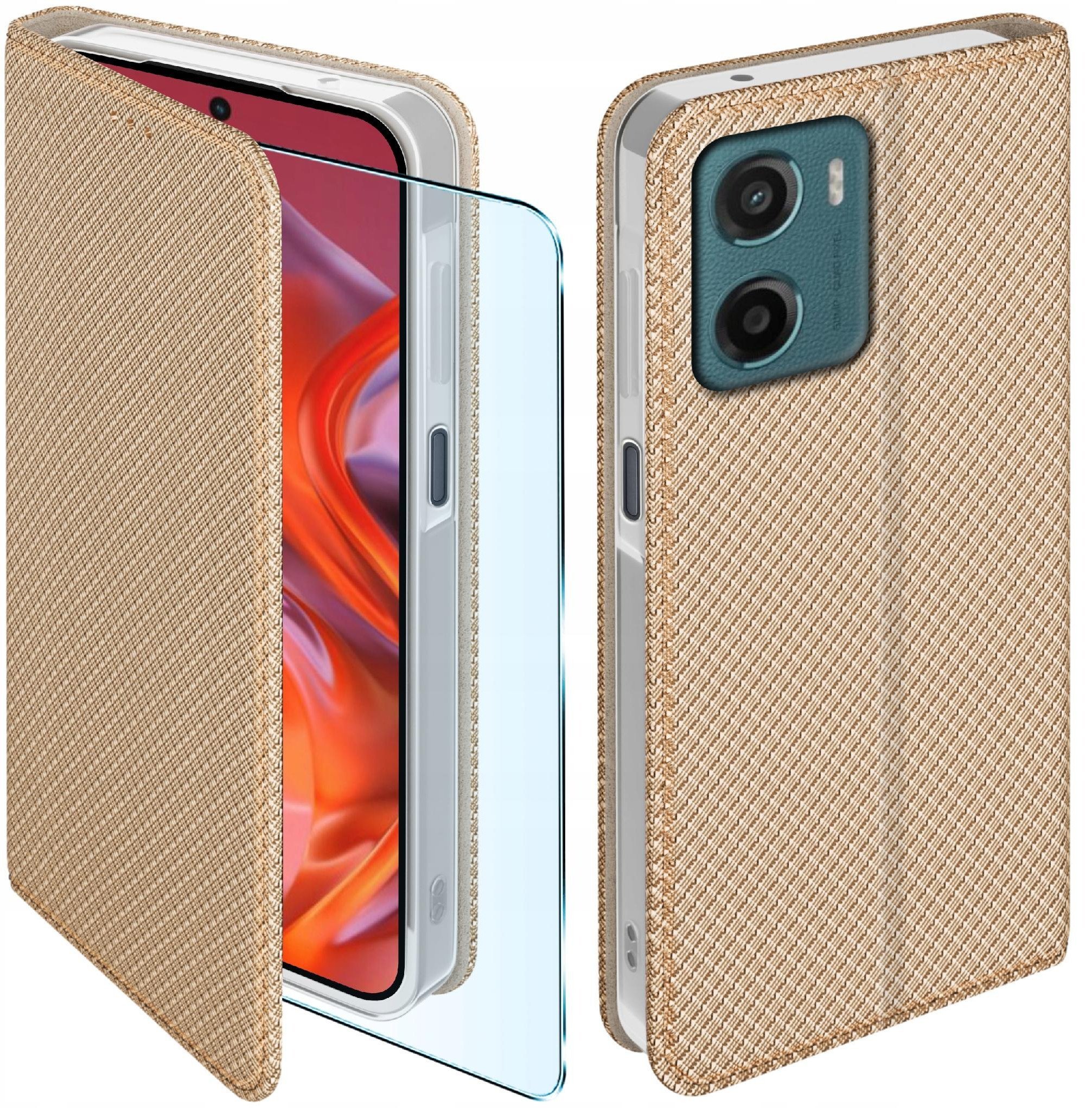 Etui z klapką do Motorola Moto G05 E15 Zamykane Futerał + Szkło