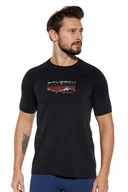 Koszulki sportowe męskie - Koszulka termoaktywna męska Brubeck Dynamic Outdoor SS13840 czarny - miniaturka - grafika 1