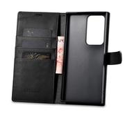 Portfele - Etui ICarer Wallet Case do Samsung Galaxy S23 Ultra skórzany pokrowiec portfel czarne - miniaturka - grafika 1