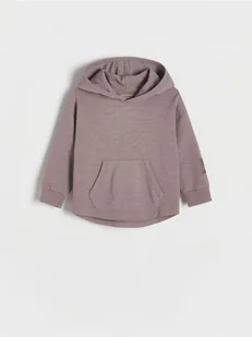 Reserved - Longsleeve oversize z kapturem - ciemnofioletowy - Bluzy i sweterki niemowlęce - miniaturka - grafika 1