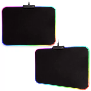 Podkładka pod mysz na biurko Gamingowa podświetlenie LED 35x25cm Black - Podkładki pod mysz - miniaturka - grafika 1