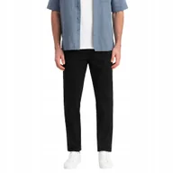 Spodnie męskie - Spodnie męskie chino SLIM FIT czarne V4 OM-PACP-0186 L - miniaturka - grafika 1
