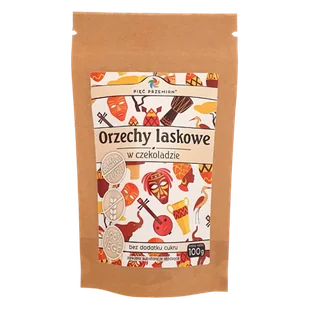 PIĘĆ PRZEMIAN Orzechy laskowe w czekoladzie bez dodatku cukru bezglutenowe 100g - Bakalie - miniaturka - grafika 1