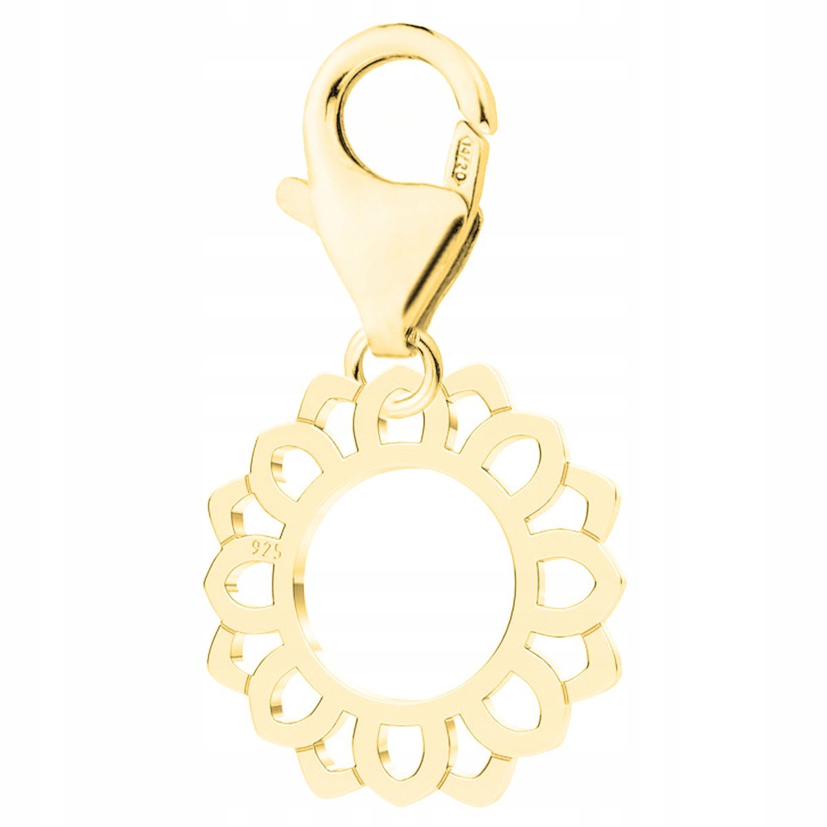 Zawieszka złota wisząca Rozeta Kwiat srebro 925