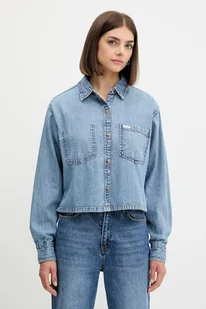 Guess Jeans koszula jeansowa damska kolor niebieski relaxed z kołnierzykiem klasycznym W5YH0D D5M86 - Koszule damskie - miniaturka - grafika 1