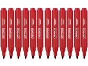 Przybory szkolne - Office Products Marker permanentny okrągły 1-3mm linia) czerwony 12 sztuk - miniaturka - grafika 1