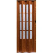 Drzwi wewnętrzne - Drzwi harmonijkowe CRYSTALLINE GLASS 288 86 x 203 cm jasny orzech - miniaturka - grafika 1