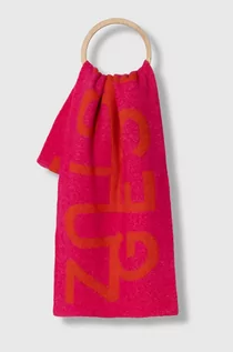 Apaszki i szaliki damskie - Gestuz szalik wełniany kolor różowy wzorzysty - grafika 1