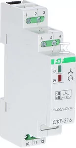 F&F Mikroprocesorowy czujnik kolejności i zaniku faz montaż na szynie DIN True RMS CKF-316-TRMS CKF-316-TRMS - Sterowniki i przekaźniki - miniaturka - grafika 1