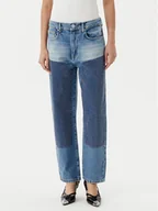 Spodnie damskie - PINKO Jeansy Rose Staright 104635 A2F7 Niebieski Straight Fit - miniaturka - grafika 1