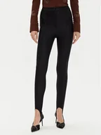 Spodnie damskie - PINKO Spodnie materiałowe 104382 A27Z Czarny Regular Fit - miniaturka - grafika 1