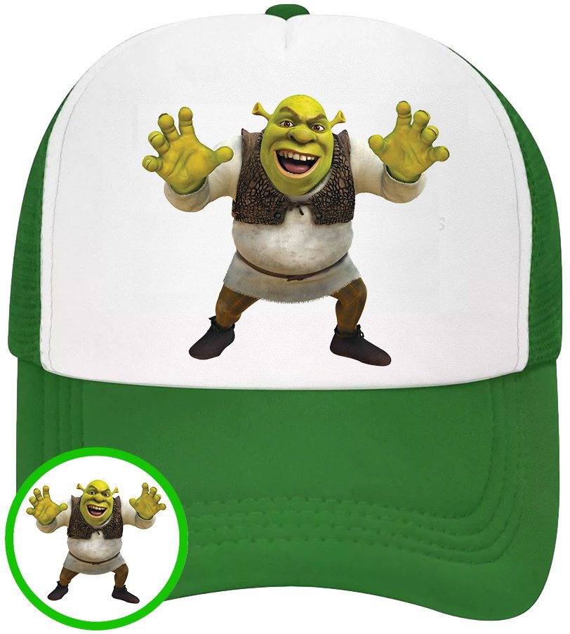 CZAPKA Z DASZKIEM SHREK DLA DZIECI SIATKA ZIELONA BEJSBOLÓWKA
