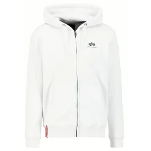 Bluza rozpinana z kapturem Alpha Industries Basic Small Logo 118342 09 - Biała - Odzież taktyczna i umundurowanie Bluza rozpinana z kapturem Alpha Industries Basic Small Logo 118342 09 - Biała - Odzież taktyczna i umundurowanie - miniaturka - grafika 1