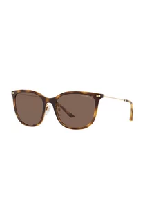 Okulary przeciwsłoneczne - Emporio Armani okulary przeciwsłoneczne damskie kolor brązowy - grafika 1