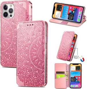 Etui König Design kompatybilne z Apple iPhone 12 Mini ze sztucznej skóry - Etui na telefon komórkowy różowe - Etui i futerały do telefonów - miniaturka - grafika 1