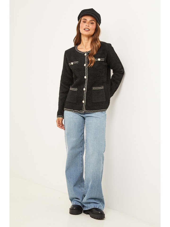 Soft Cashmere Kurtka przejściowa w kolorze czarnym