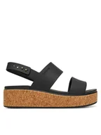Sandały damskie - Crocs Sandały Brooklyn Cork Low Wedge 211144 Czarny - miniaturka - grafika 1