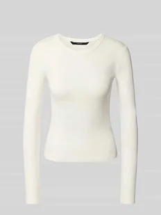 Bluzka z długim rękawem o kroju slim fit z mieszanki bawełny model ‘CHLOE’ - Bluzki damskie - miniaturka - grafika 1