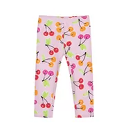 Spodenki dla niemowląt - Legginsy dla dziecka do 2 lat, z wiśniami, różowe - miniaturka - grafika 1
