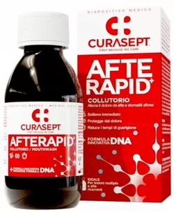 Curasept Afte Rapid +  płyn 125 ml - płyn na afty Doskonale nadaje się do leczenia rozległych, licznych i nawracających owrzodzeń aftowych. - Produkty na nieświeży oddech - miniaturka - grafika 1