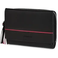 Portfele - Mały portfel damski skórzany z różową wstawką - miniaturka - grafika 1