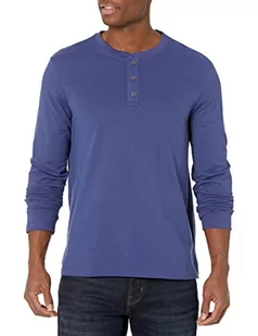 Lee Męski t-shirt z długim rękawem, miękki, prana bawełna koszula henley, niebieski (Patriot Blue), L - Koszule męskie - miniaturka - grafika 1