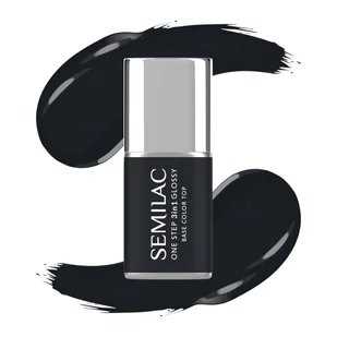 Semilac Lakier hybrydowy One Step Glossy, S190 The Black - Lakiery hybrydowe - miniaturka - grafika 1