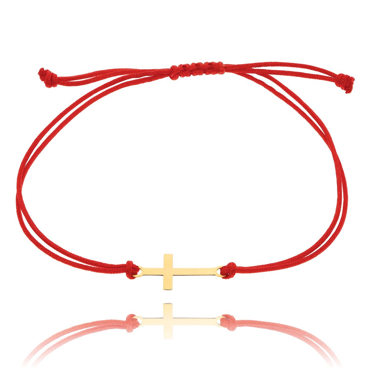 Bransoletka sznurek czerwony krzyżyk pr. 585
