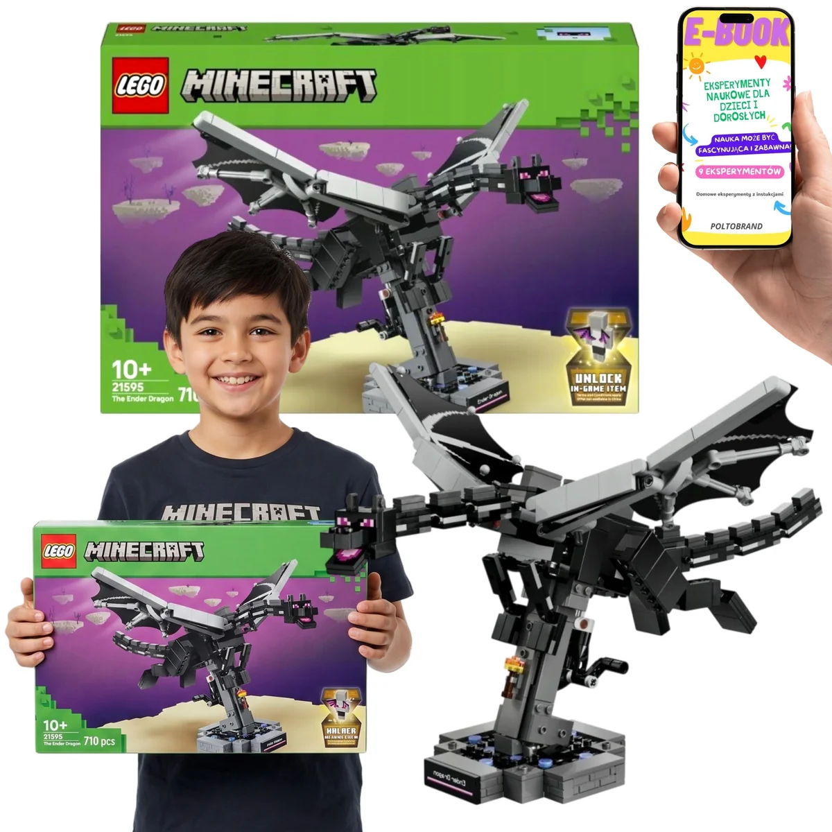 LEGO Minecraft Smok Kresu 21595 Ender Dragon Prezent Dla Dziecka