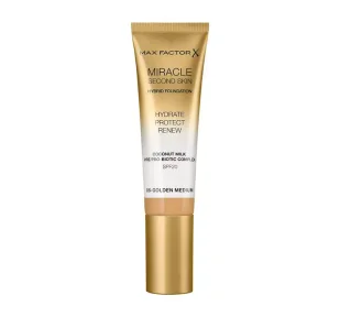 Max Factor Max Factor - MIRACLE SECOND SKIN - HYBRID FOUNDATION - Podkład nawilżający z filtrem SPF20 - 30 ml - 06 - GOLDEN MEDIUM MAX0M31 - Podkłady do twarzy - miniaturka - grafika 1