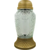 Lampiony i znicze - Znicz szklany solarny LA Z320 SOL ZŁ 10,5 x 20 cm złoty - miniaturka - grafika 1