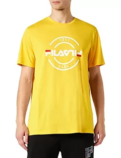 Koszulki męskie - FILA Męski T-shirt SIMI Graphic Lemon Chrome, XS, Lemon Chrome, XS - grafika 1