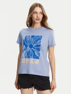 Koszulki i topy damskie - Roxy T-Shirt ERJZT05911 Niebieski Regular Fit - miniaturka - grafika 1