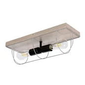 Lampy sufitowe - Britop Industrialna LAMPA sufitowa NETUNO 92073257 retro OPRAWA druciana drewno srebrna - miniaturka - grafika 1