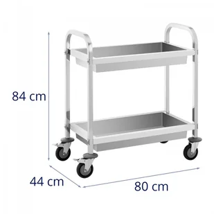 Wózek gastronomiczny - 2 półki - 62,6 x 33,5 x 10 cm - 72 kg ROYAL CATERING 10012725 RCSW-102 - Wózki na żywność - miniaturka - grafika 5