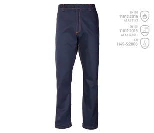 SPODNIE OCHRONNE PROFFLAM ANTISTATIC; EN 1149-5:2008 , EN ISO 11612:2015 A1 A2 B1 C1 , EN ISO 11611:2015 A1 A2 CLASS 1; GRANATOWY - Akcesoria spawalnicze - miniaturka - grafika 1