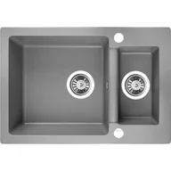 Zlewozmywaki - Laveo SBC 530T Zlewozmywak granitowy1,5 komoryWymiary 440x650x195 mm Wymiar szafki 700 mmWyko$393czenie szareW zestawie z syfonem Space Saving i korkiem automatycznym - miniaturka - grafika 1