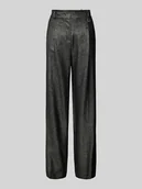 Spodnie damskie - Spodnie z efektem metalicznym i szeroką nogawką - miniaturka - grafika 1