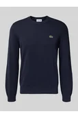 Swetry męskie - Sweter z dzianiny kroju regular fit z mieszanki bawełny - Lacoste - miniaturka - grafika 1