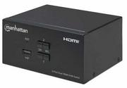 Przełączniki KVM - Manhattan PRZEŁĄCZNIK KVM HDMI/USB 2X1 DUAL-MONITO - miniaturka - grafika 1
